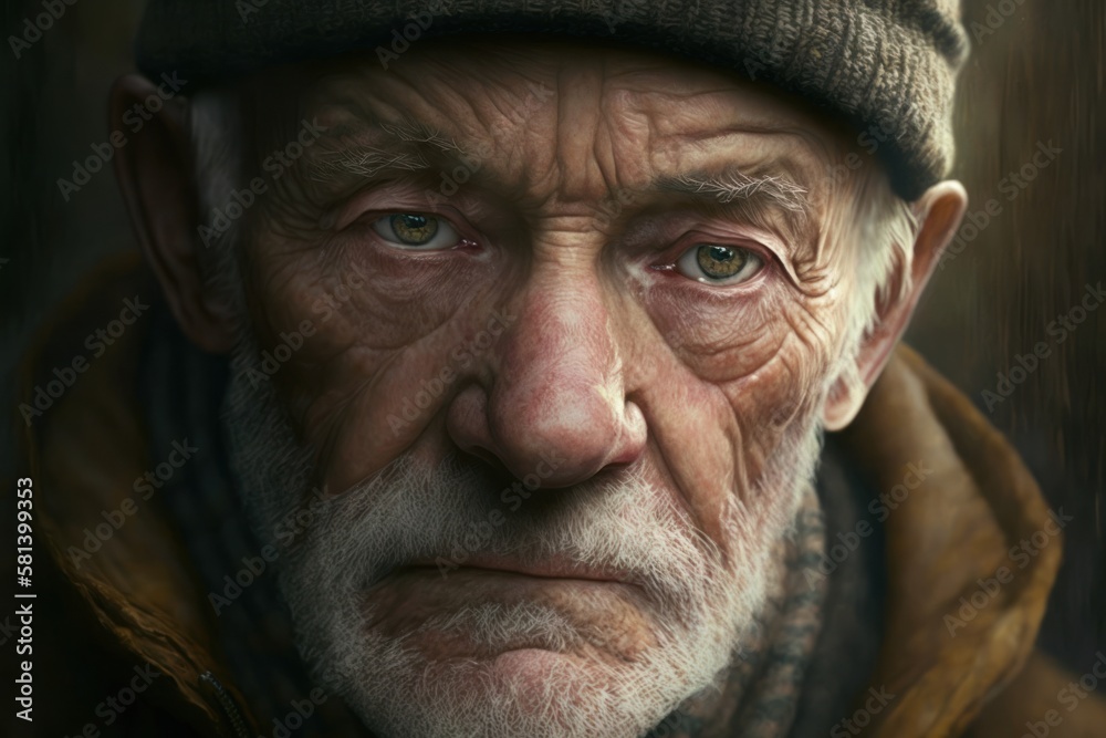 Portraits of lovely elderly retired man, highlighting their grace and wisdom through their life stories and experiences., generative ai Portraits of lovely elderly retired man, highlighting their grace and wisdom through their life stories and experiences., generative ai