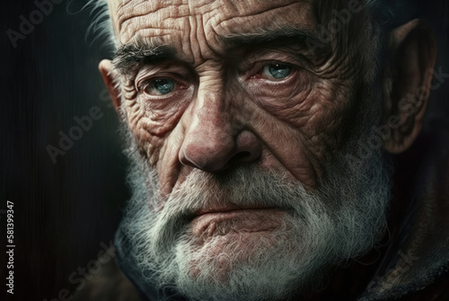 Portraits of lovely elderly retired man, highlighting their grace and wisdom through their life stories and experiences., generative ai