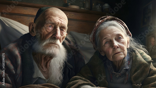 Portrait of a charming elderly retired couple, capturing the grace and wisdom that come with a lifetime of experiences and accomplishments, generative ai © Rawf8
