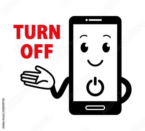TURN OFF：かわいいスマホのキャラクター（電源を切ってください）