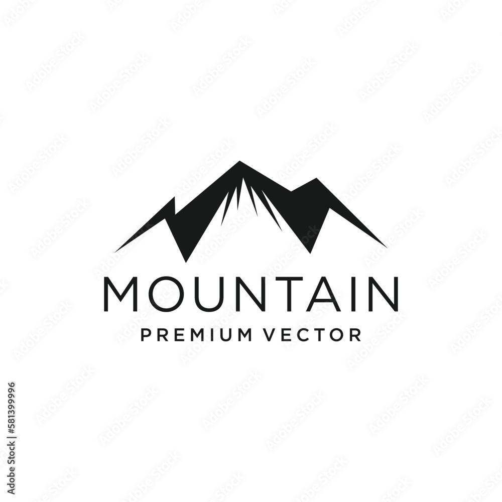 Mountain logo with simple and creative Premium Vector Mountain logo with simple and creative Premium Vector