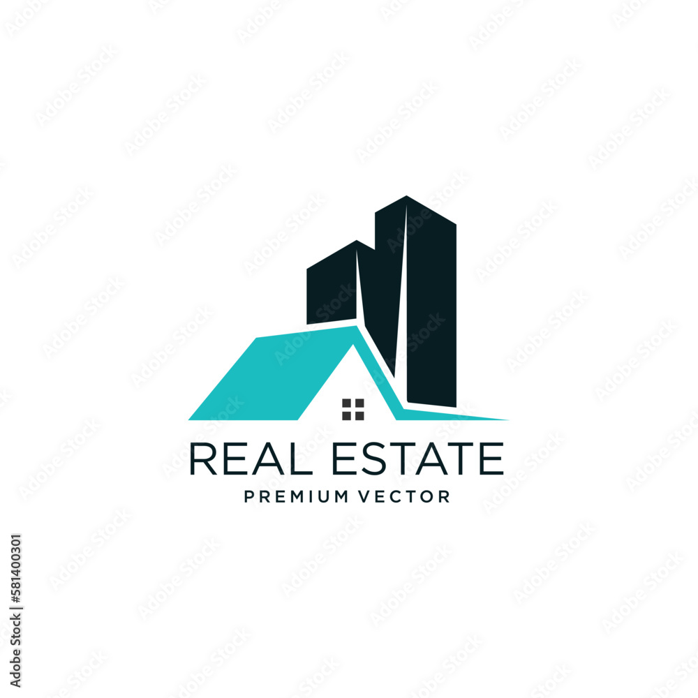 Real estate logo idea with modern unique concept premium vector Real estate logo idea with modern unique concept premium vector