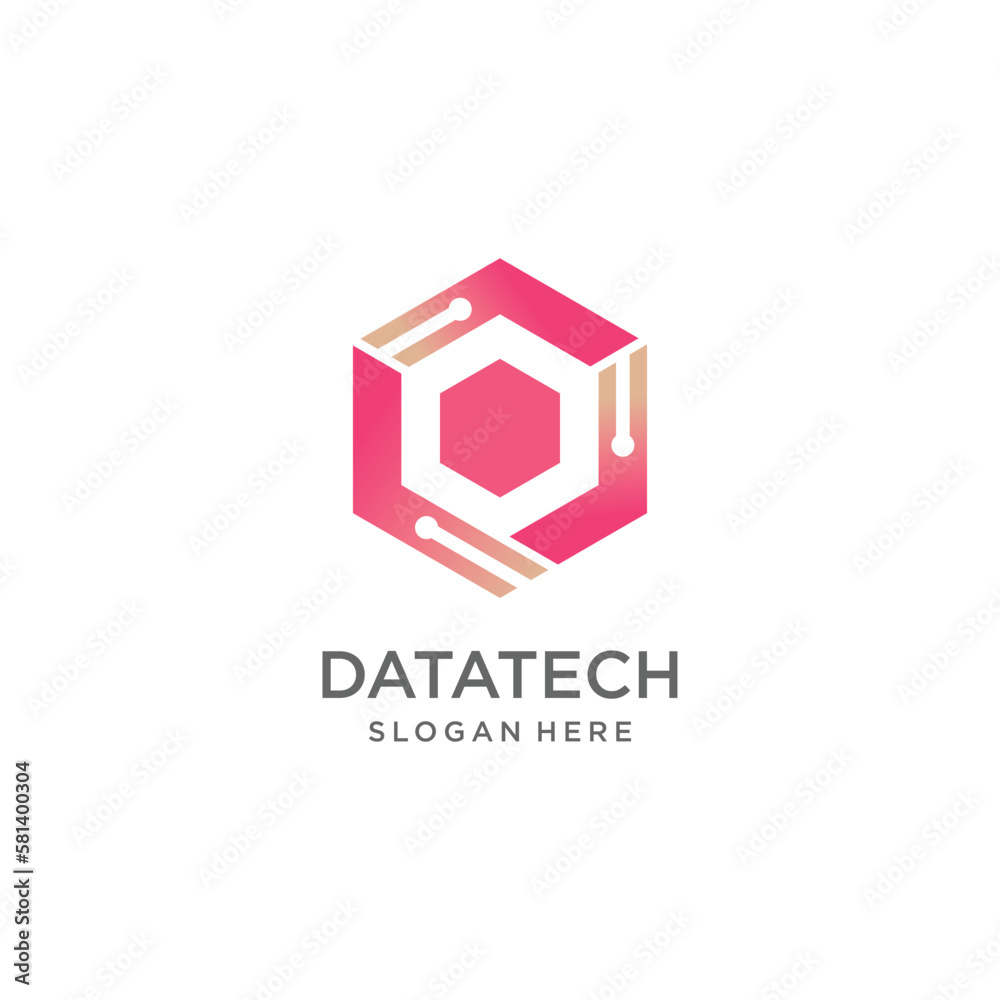 Data logo with hexagonal shape premium vector Data logo with hexagonal shape premium vector