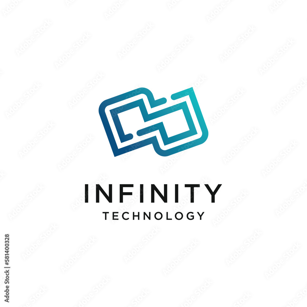 Infinity tech logo idea with modern unique concept premium vector Infinity tech logo idea with modern unique concept premium vector