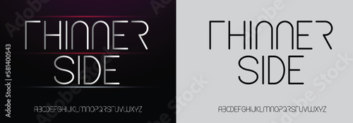 Thinner Side, Modern Sport Fonts. Typeface Tech style fonts for technology, digital, movie, logo design. Alphabet Collections	
