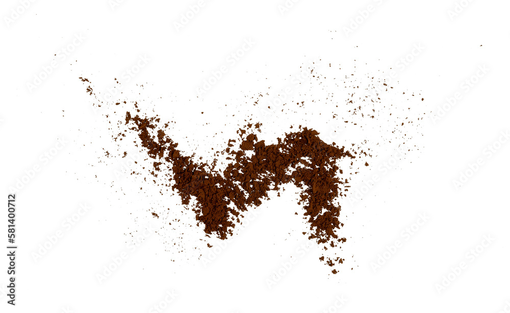 abstract instant coffee powder isolated