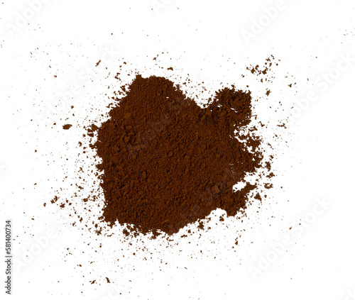 heap of instant coffee powder isolated