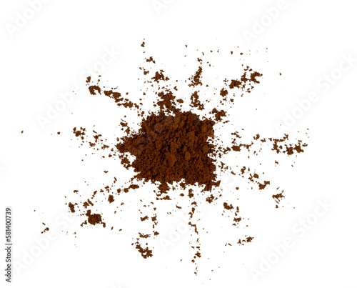 roasted coffee powder particle isolated
