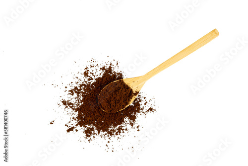 instant coffee powder in a spoon
