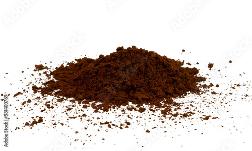 pile of instant coffee powder isolated