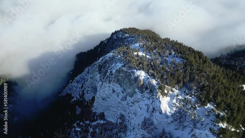 Wallpaper Mural drone footage of sky mountain full of snow Torontodigital.ca