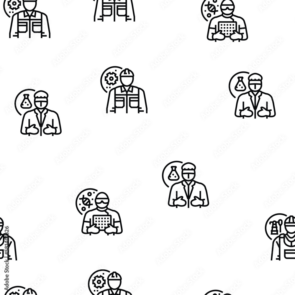 engineer technology work man vector seamless pattern engineer technology work man vector seamless pattern