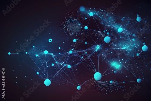 Abstract dots and lines digital data connection concept background.