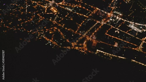 Wallpaper Mural drone footage of fireworks in the night over city view Torontodigital.ca