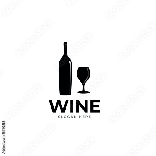 Wine line icon. Wine Grape outline logo vector. emblem design