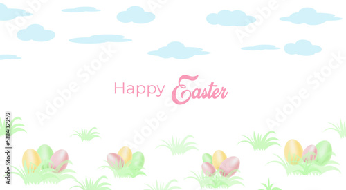 Easter background with elements of festive decor