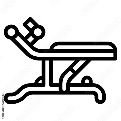 crunch bench line icon style
