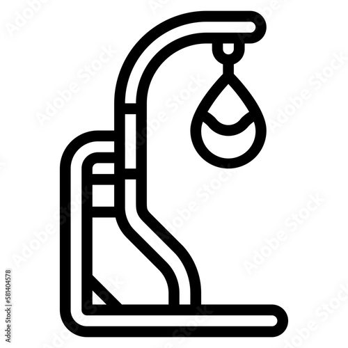 punching ball line icon style