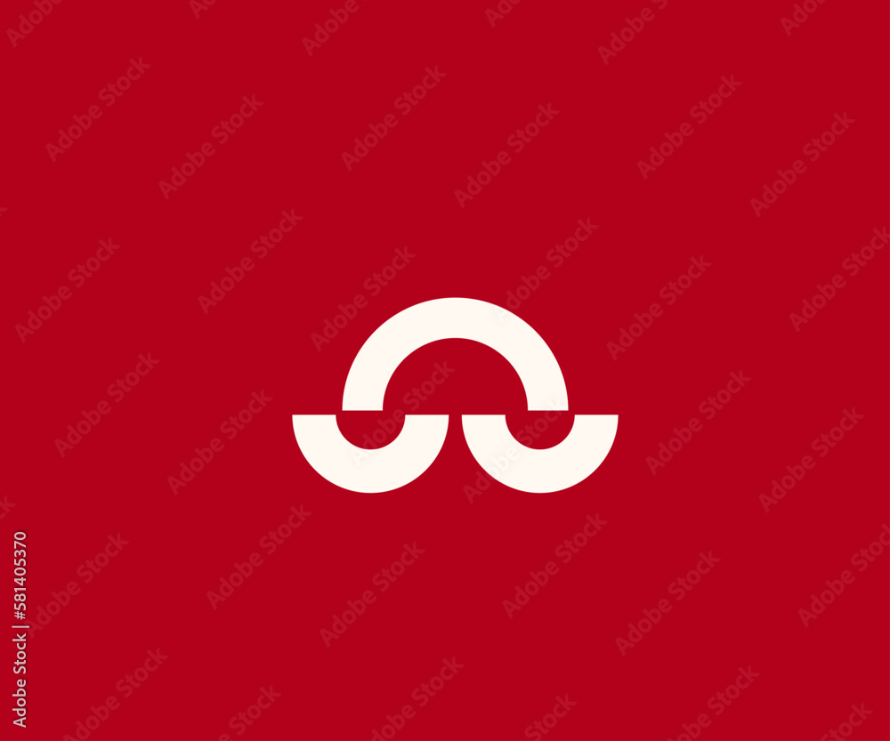 Half-circle symmetrical vector logo template. Half-circle symmetrical vector logo template.