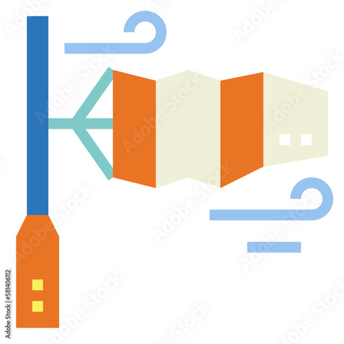 windsock flat icon style