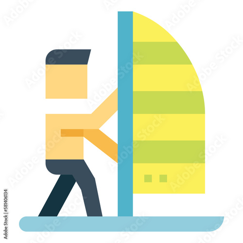 windsurf flat icon style