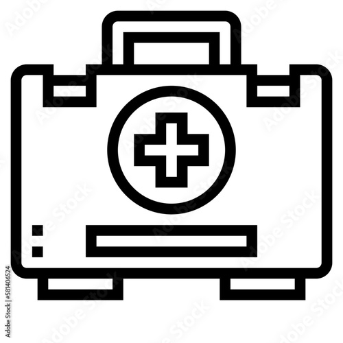 first aid kit line icon style