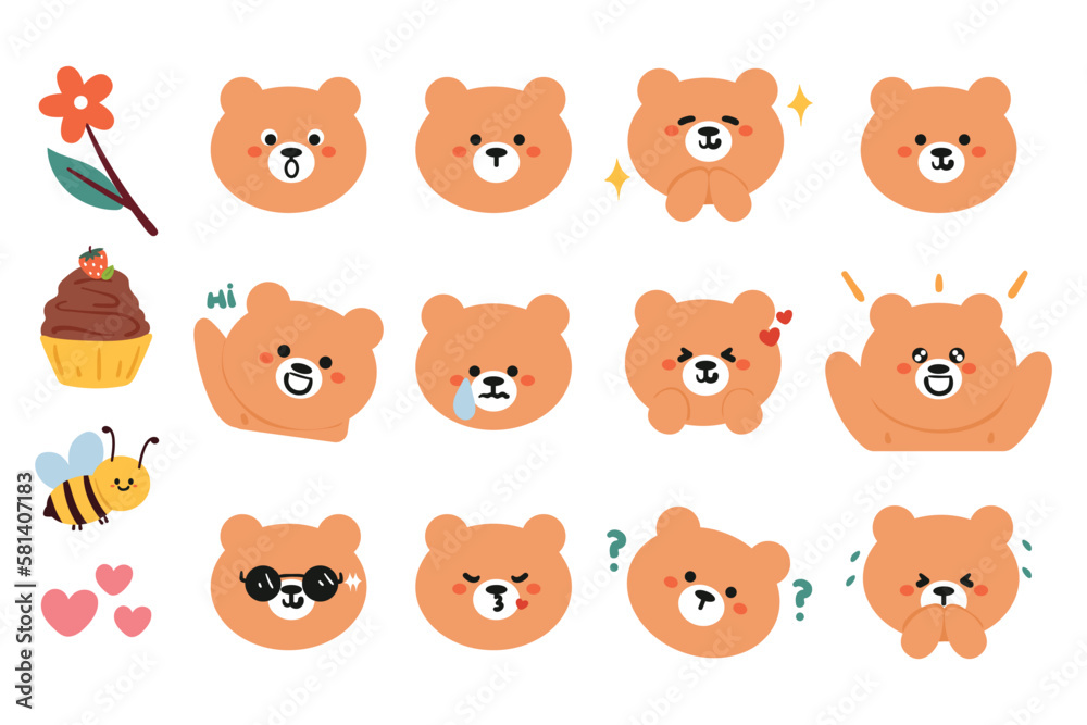 hand drawing cute cartoon animal character sticker set hand drawing cute cartoon animal character sticker set