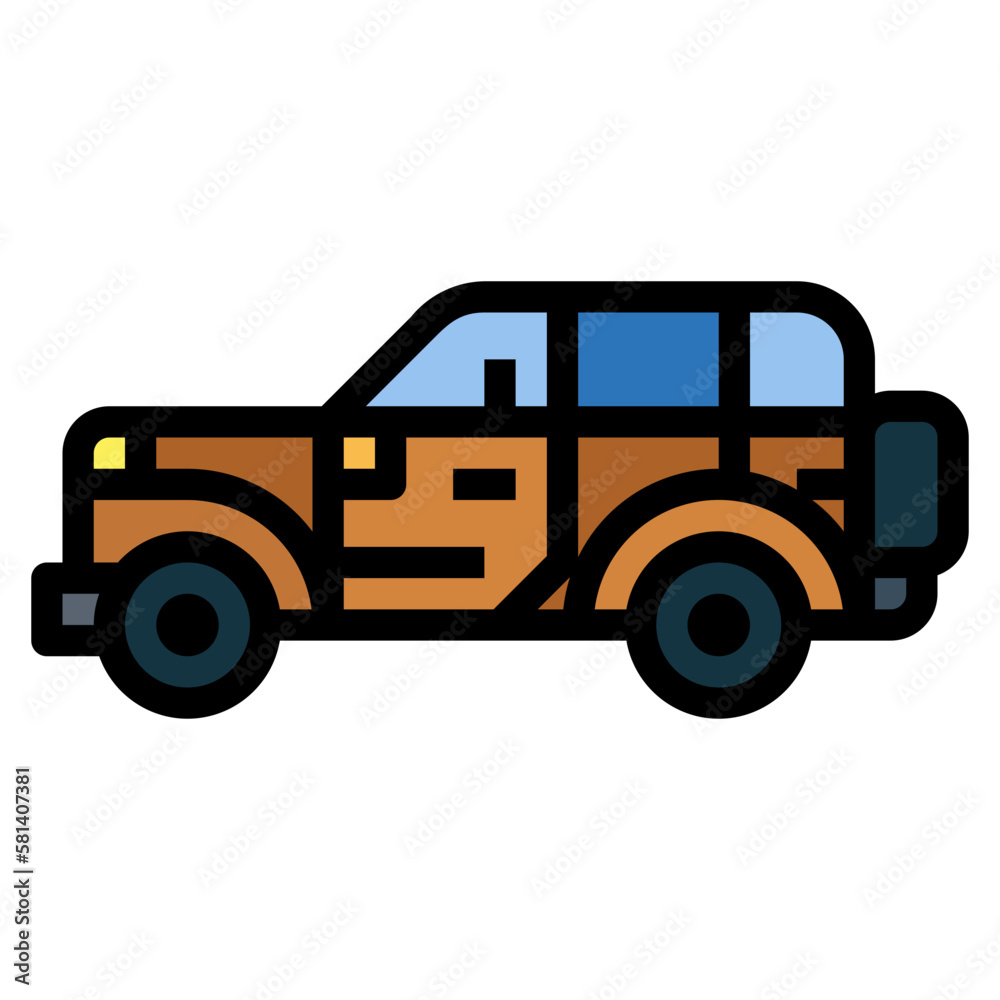 jeep filled outline icon style