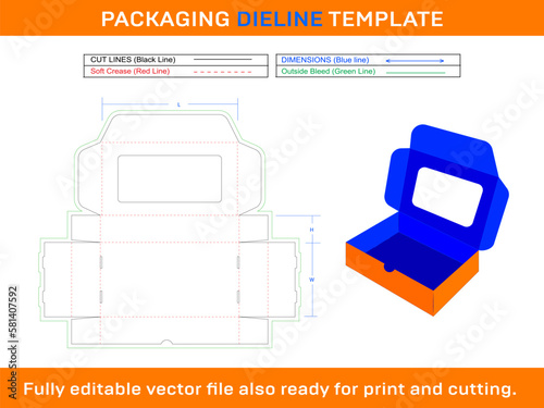 Rectangle Box, Gift Box, Dieline Template