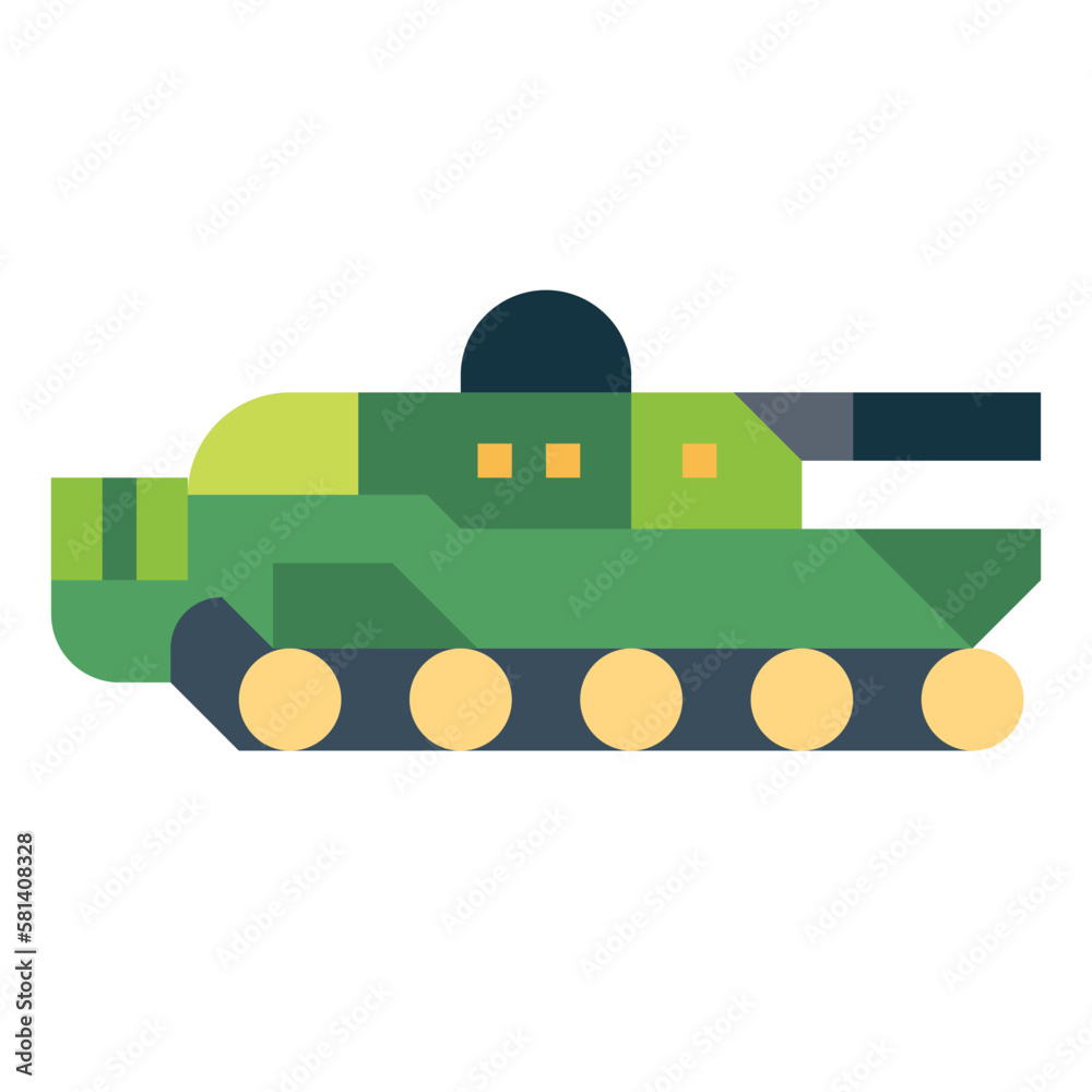 Fototapeta premium tank flat icon style