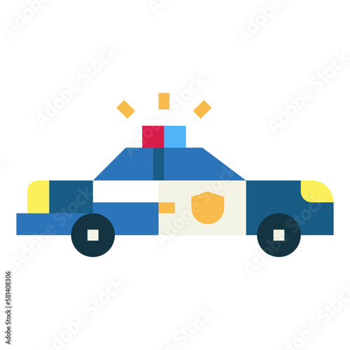 police car flat icon style