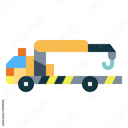breakdown lorry flat icon style