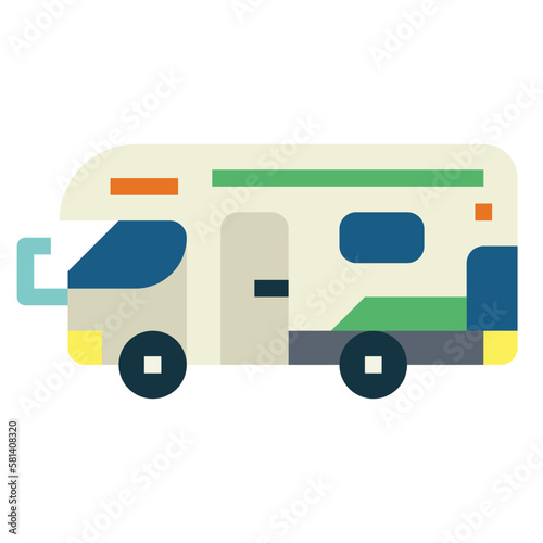campervan flat icon style
