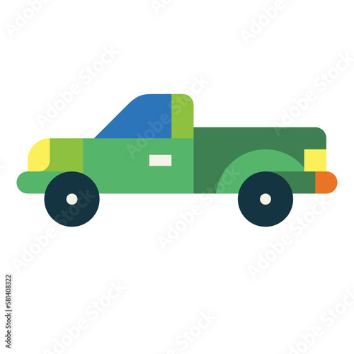 pickup truck flat icon style