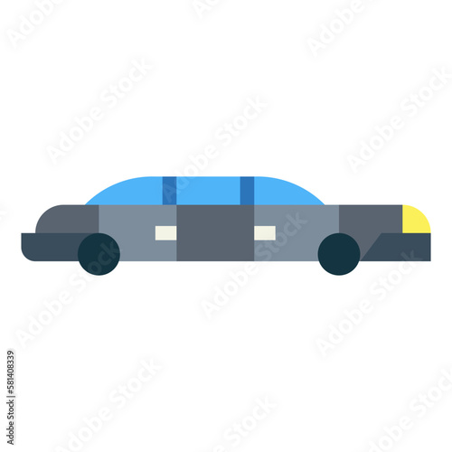 limousine flat icon style
