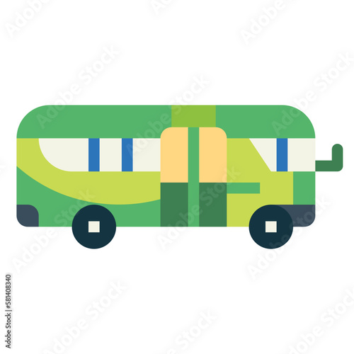 minibus flat icon style