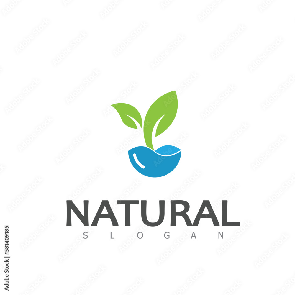 Natural Leaf nature eco Logo Design Template Natural Leaf nature eco Logo Design Template