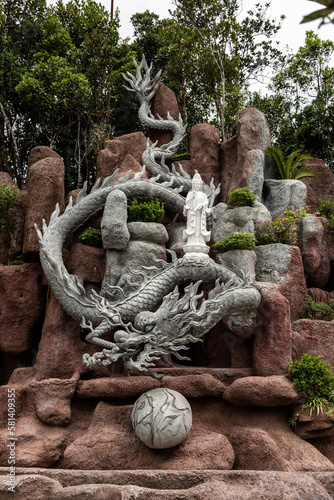 dragon sculpture, banahill in da nang photo