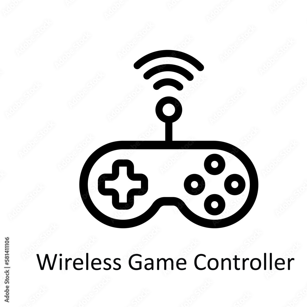 Wireless Game Controller Vector Outline Icons. Simple stock illustration stock Wireless Game Controller Vector Outline Icons. Simple stock illustration stock