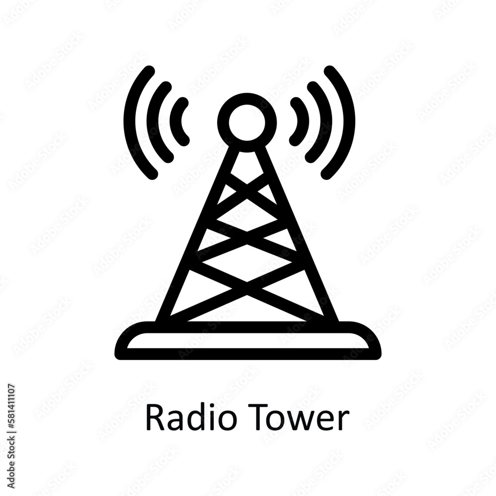 Radio Tower Vector Outline Icons. Simple stock illustration stock Radio Tower Vector Outline Icons. Simple stock illustration stock