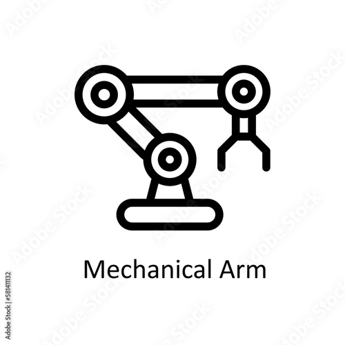 Mechanical Arm Vector Outline Icons. Simple stock illustration stock