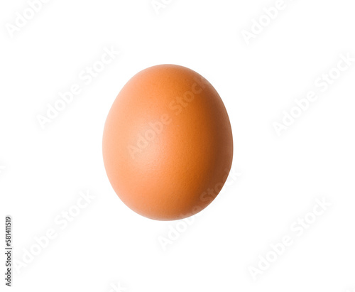 chicken brown egg on a transparent background close-up