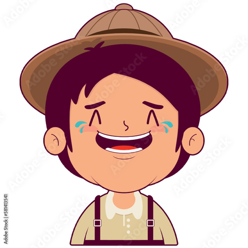 boy laughing face cartoon cute