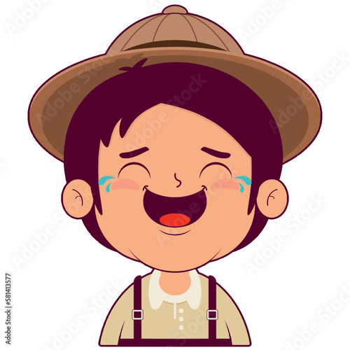 boy laughing face cartoon cute