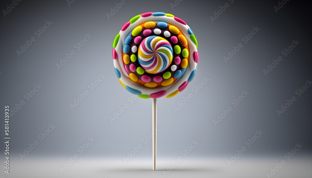 colorful lollipop isolated on white-AI Generative colorful lollipop isolated on white-AI Generative