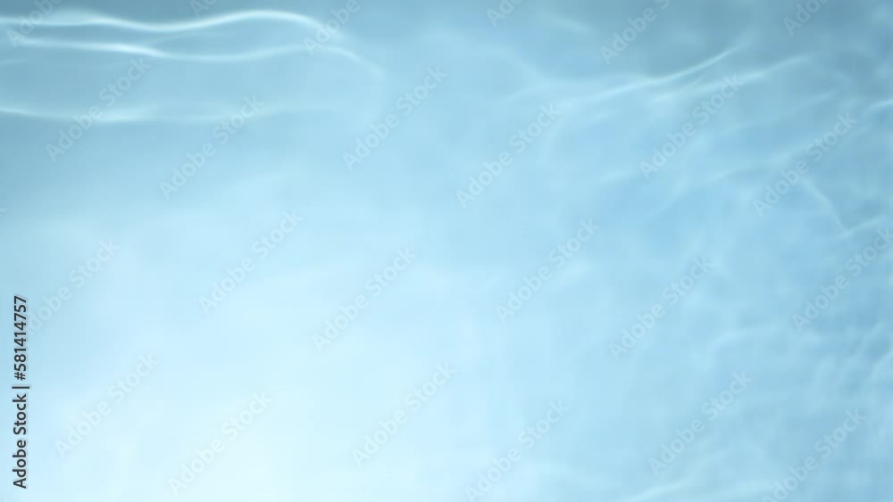 Super Slow Motion Abstract Shot of Rippling Blue Clear Water Surface at 1000fps.