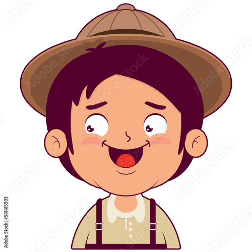 boy surprised face cartoon cute