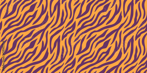 Seamless pattern with tiger stripes. Animal print.