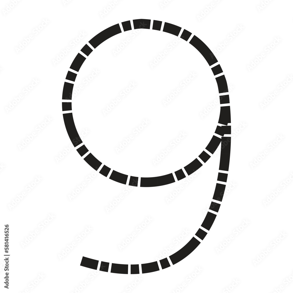 Black number 9 design for math, business and education concept. Black number 9 design for math, business and education concept.