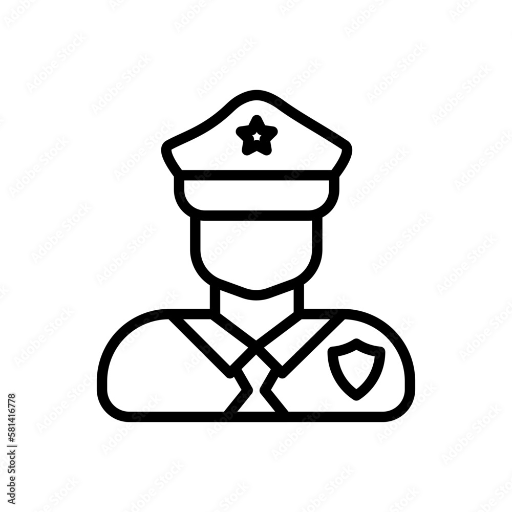 Policeman icon in vector. illustration